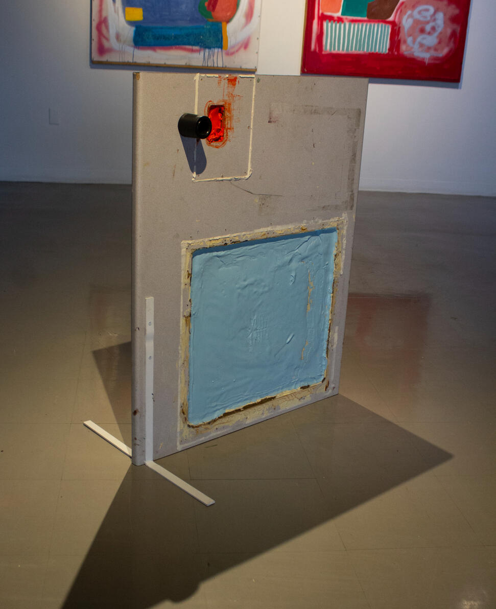 "Wall Pt 1" Latex paint, metal and found object 2018-2019