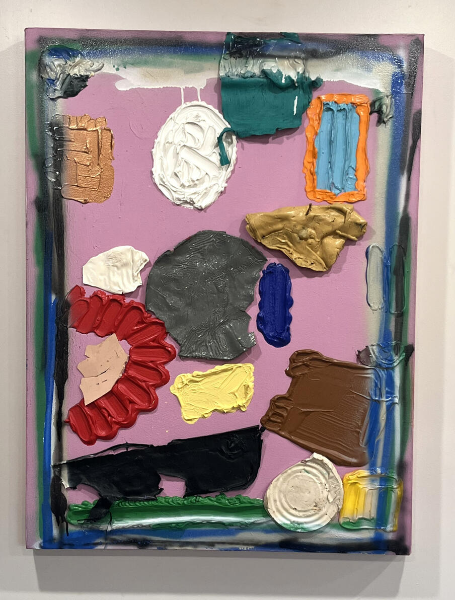 "Excessive use of force" Latex, dried latex, dried acrylic and spray paint on canvas