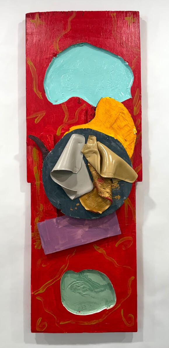 "Untitled, configuration No 2" Acrylic and latex on wood 15" x 41" x 7" 2026