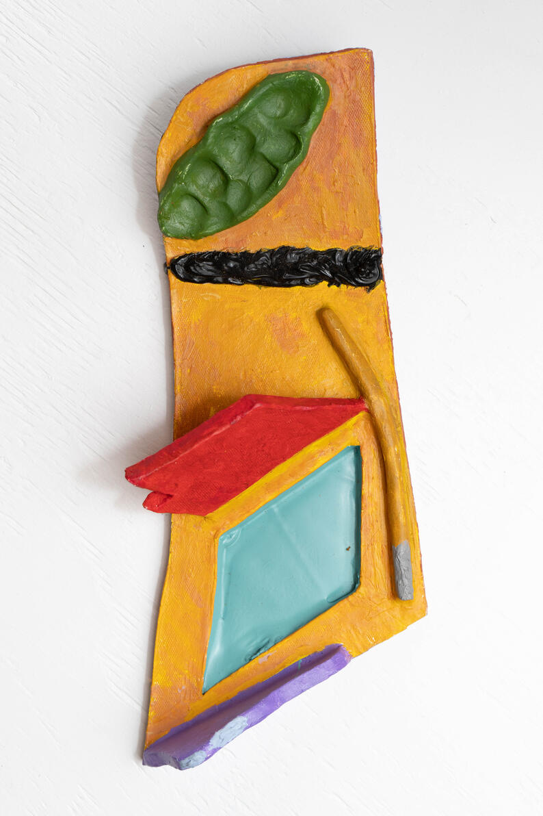 "Outerlands" Oil, silicone, latex and metal on stoneware