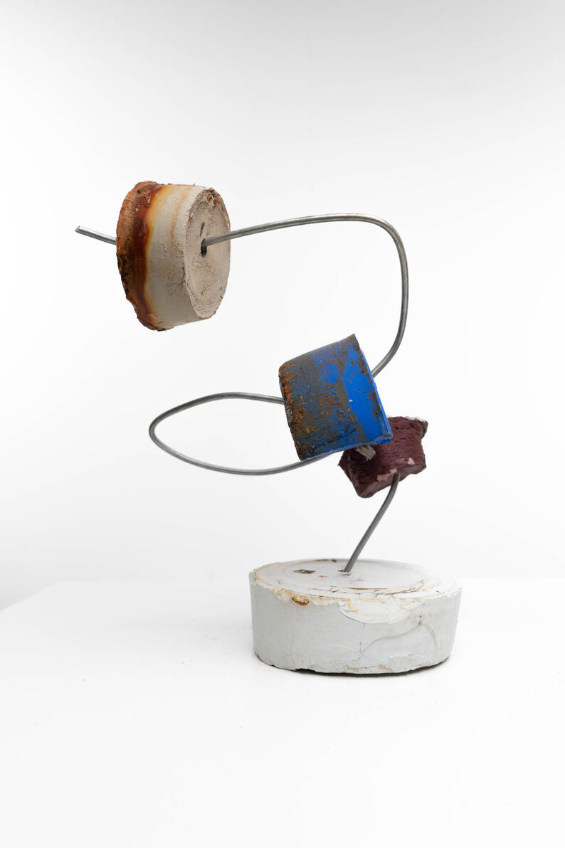 "Mobile" Dried latex house paint and steel 12" x 8" x 8" 2020